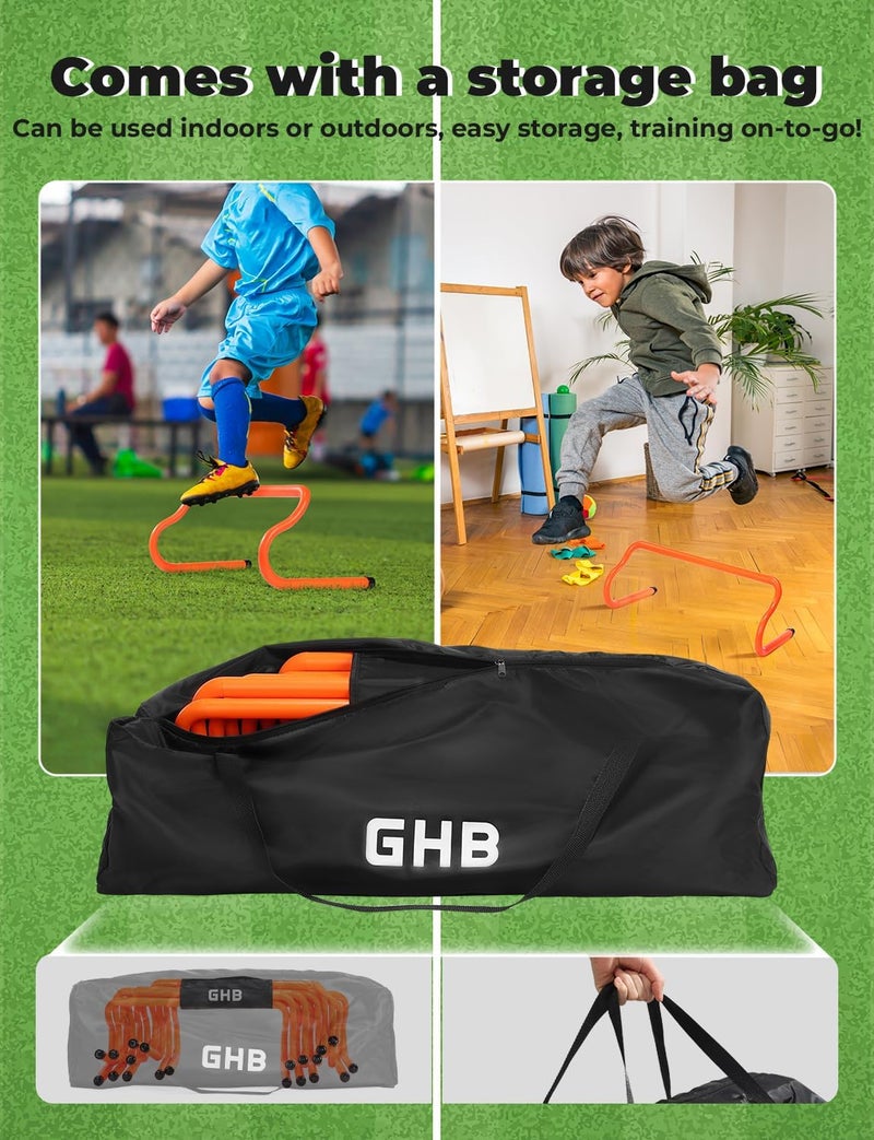 GHB Agility Hurdles 8" Speed Agility Training Hurdles, Detachable Sturdy Hurdles Training Equipment Set with Carry Bag for Kids,Athletes,Soccer,Basketball - Image 5